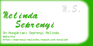 melinda seprenyi business card